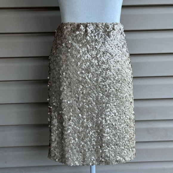 •New York & Company• Gold Sequined Skirt - Size Medium - Picture 4 of 7